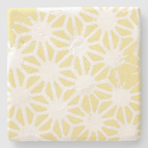 Dessous-de-verre En Pierre Motif géométrique jaune citron
