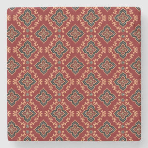 Dessous-de-verre En Pierre Motif géométrique rouge / Impression indienne
