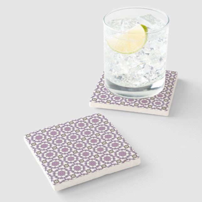 Dessous-de-verre En Pierre motif géométrique violet décoratif (Créateur téléchargé)