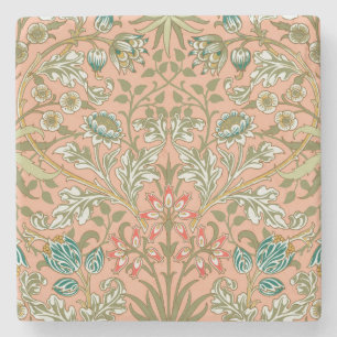 Dessous-de-verre En Pierre Motif Hyacinthe Rose Poussiéreuse de William Morri