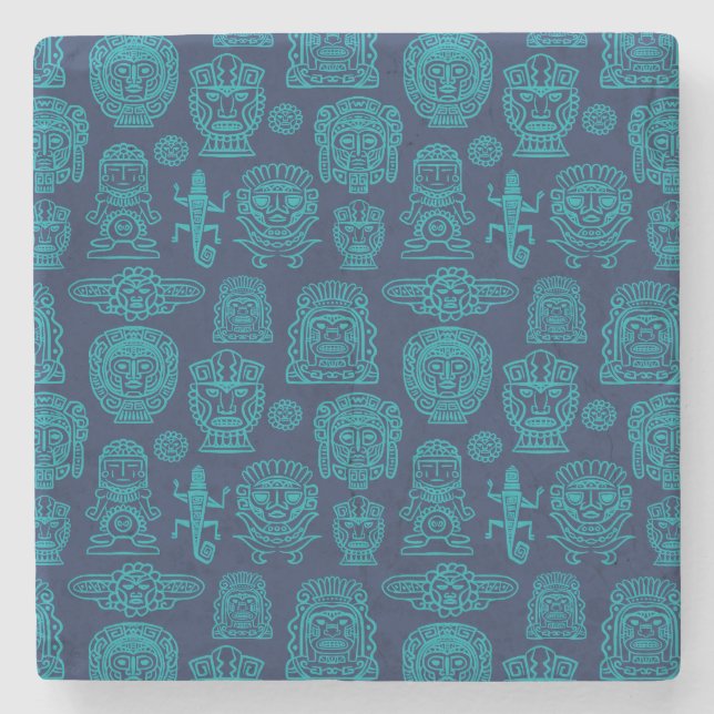Dessous-de-verre En Pierre Motif inspiré par Aztec (Devant)