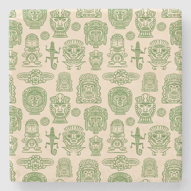 Dessous-de-verre En Pierre Motif inspiré par Aztec (Devant)