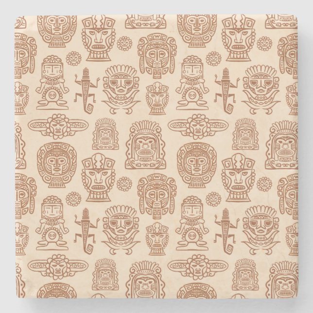 Dessous-de-verre En Pierre Motif inspiré par Aztec (Devant)