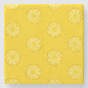 Dessous-de-verre En Pierre Motif jaune de tranches d'ananas