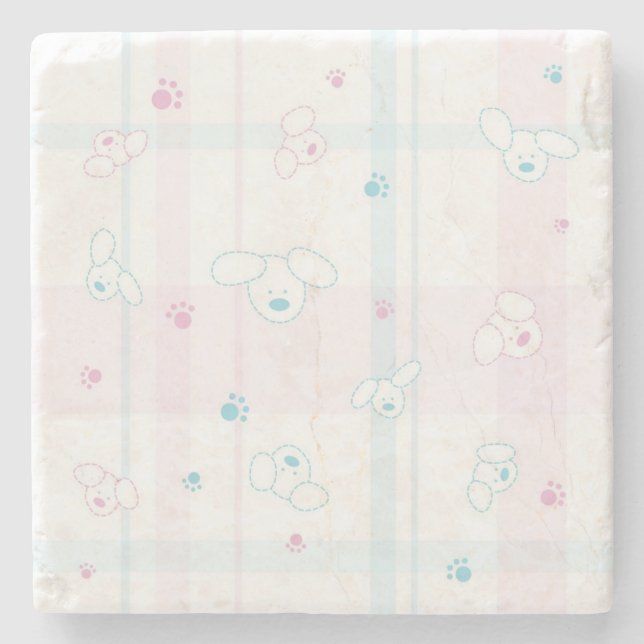 Dessous-de-verre En Pierre Motif mignon avec des chiens (Devant)