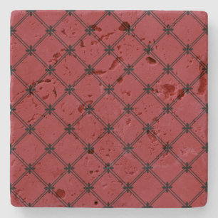 Dessous-de-verre En Pierre Motif noir et rouge inspiré du Victorien