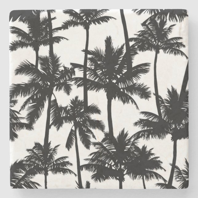 Dessous-de-verre En Pierre Motif Palm Tree (Devant)