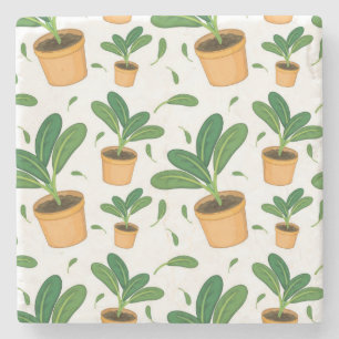 Dessous-de-verre En Pierre motif plante