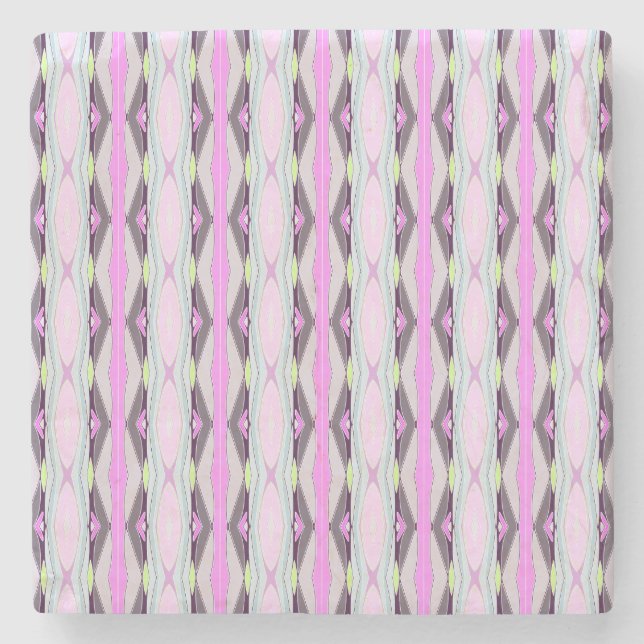 Dessous-de-verre En Pierre Motif rose unique (Devant)