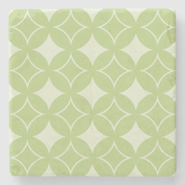 Dessous-de-verre En Pierre Motif shippo vert olive (Devant)