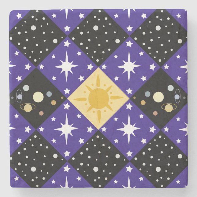 Dessous-de-verre En Pierre Motif spatial (Devant)