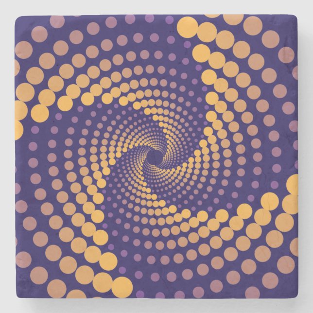 Dessous-de-verre En Pierre Motif spiral Vortex (Devant)
