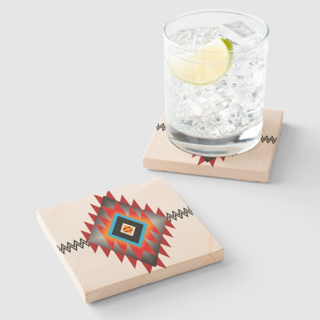 Dessous-de-verre En Pierre Motif sud-ouest #1 (Côté)