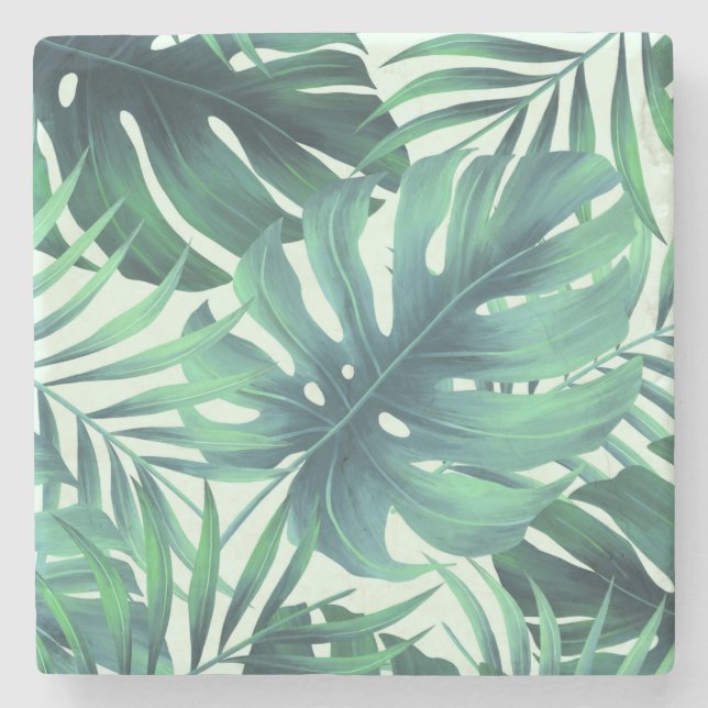 Dessous-de-verre En Pierre Motif tropical (Devant)