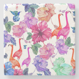 Dessous-de-verre En Pierre Motif tropical d'aquarelle