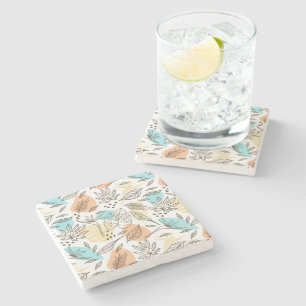 Dessous-de-verre En Pierre Motif tropical d'été dessiné à la main