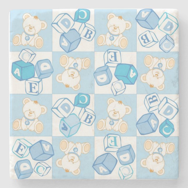 Dessous-de-verre En Pierre Motif vérifié d'ours de nounours (Devant)
