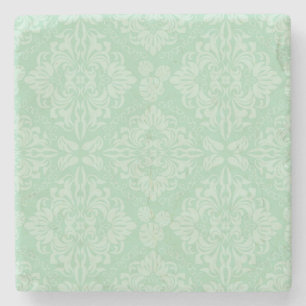 Dessous-de-verre En Pierre Motif vert de damassé