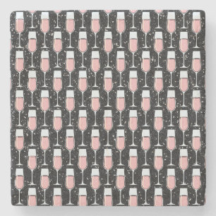 Dessous-de-verre En Pierre Motif Vin Rosé