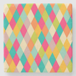 Dessous-de-verre En Pierre motif vintage arlequin