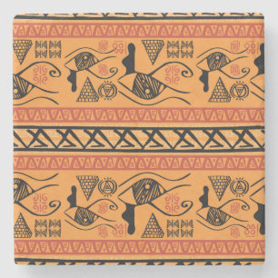 Dessous-de-verre En Pierre Motif Vintage Tribal Égyptien À Rayures.