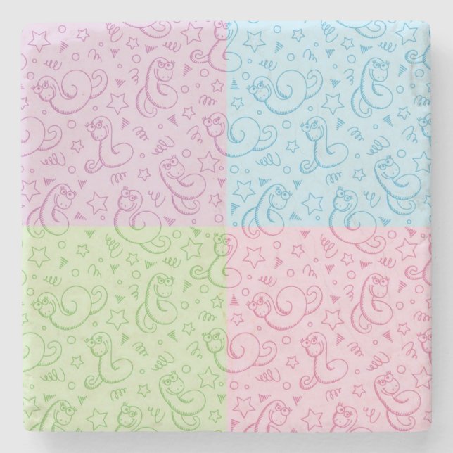 Dessous-de-verre En Pierre motifs avec des serpents (Devant)