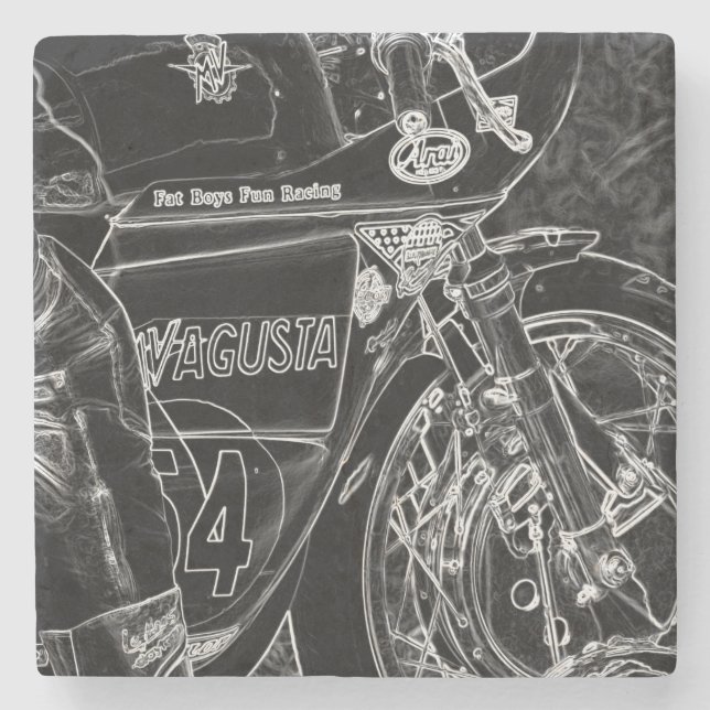 Dessous-de-verre En Pierre Motocyclette 1 coastère (Devant)