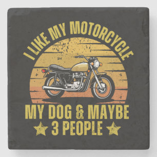 Dessous-de-verre En Pierre Motocyclette de chien