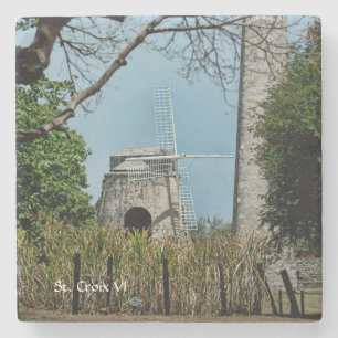 Dessous-de-verre En Pierre Moulin de sucre de St Croix Îles Vierges la