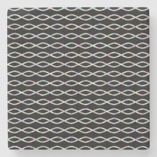 Dessous-de-verre En Pierre Multicolore Chaîne-Comme le motif (arrière - pla