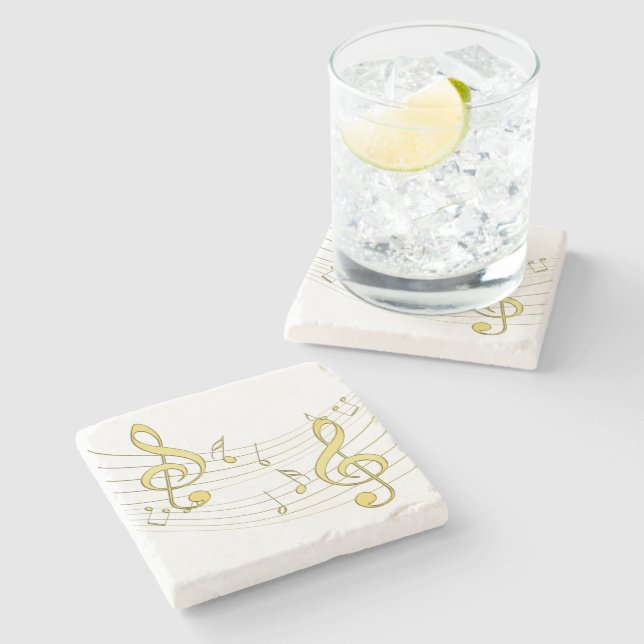 Dessous-de-verre En Pierre Musical (Côté)