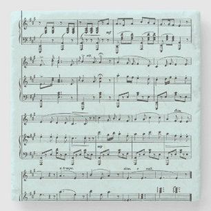 Dessous-de-verre En Pierre Musique feuille bleue