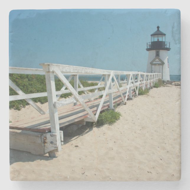 Dessous-de-verre En Pierre Nantucket. Phare Old Wooden (Devant)