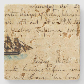 Dessous-de-verre En Pierre Nantucket Whaling Ship Log 1841