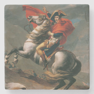 Dessous-de-verre En Pierre Napoléon à cheval, bataille du col Saint-Bernard