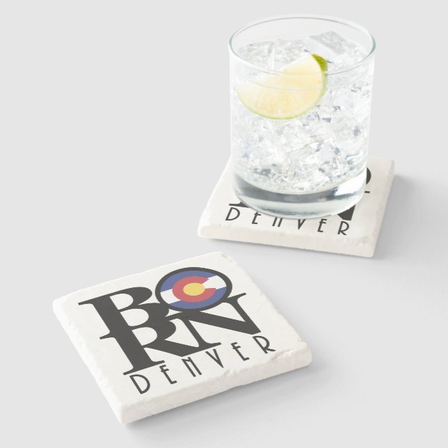 Dessous-de-verre En Pierre NÉ Denver Colorado (Côté)