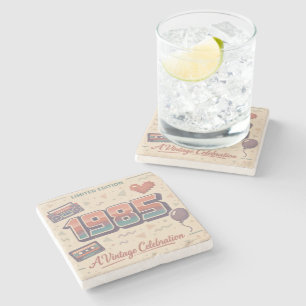 Dessous-de-verre En Pierre Né en 1985 Vintage Stone Coaster Rétro 80s