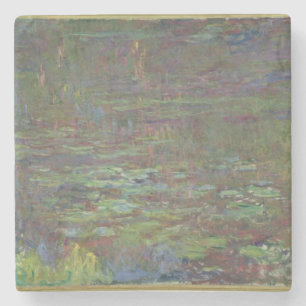 Dessous-de-verre En Pierre Nénuphars de Claude Monet   au coucher du soleil