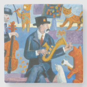 Dessous-de-verre En Pierre New Orleans Cajun Jazz Cat Trio Wood Wall Art