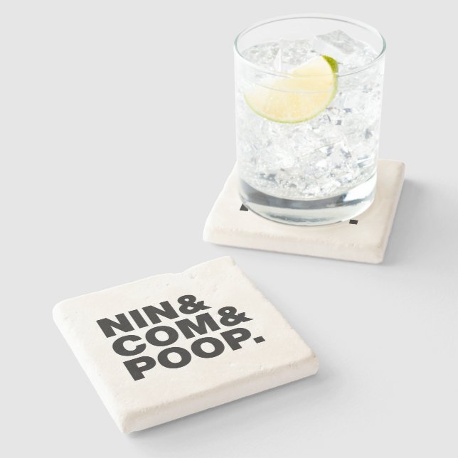 DESSOUS-DE-VERRE EN PIERRE NIN & COM & POOP. (Côté)