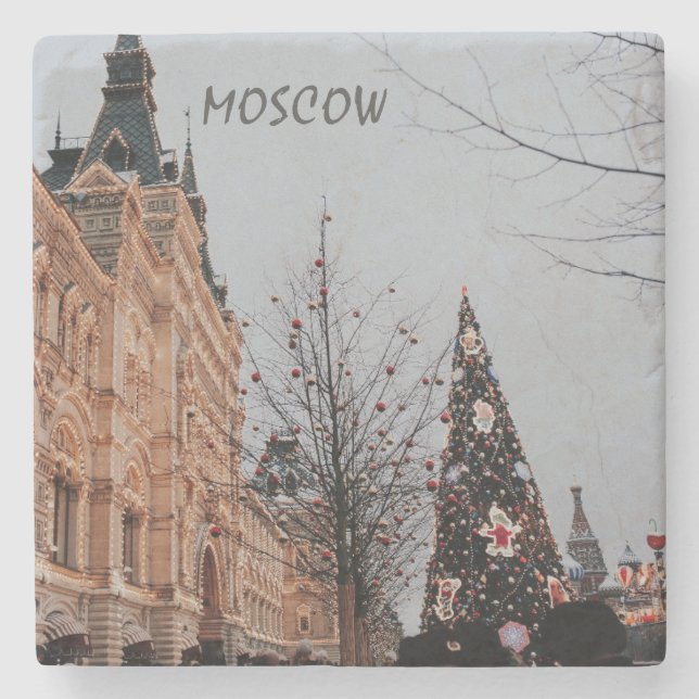 Dessous-de-verre En Pierre Noël à Moscou (Devant)