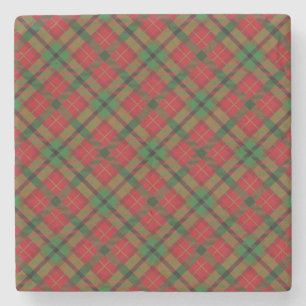 Dessous-de-verre En Pierre Noël de fête de vacances de plaid de tartan