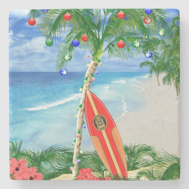 Dessous-de-verre En Pierre Noël de plage (Devant)