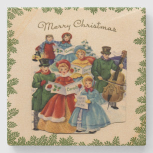 Dessous-de-verre En Pierre Noël des Noël des caroleurs de Noël