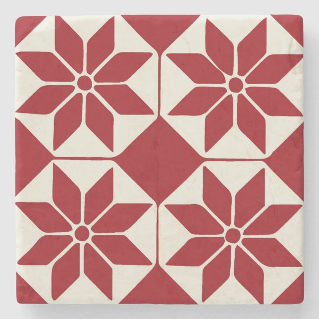 Dessous-de-verre En Pierre Noël Poinsettia (Devant)