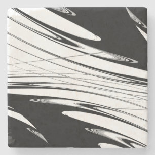 Dessous-de-verre En Pierre Noir et blanc moderne