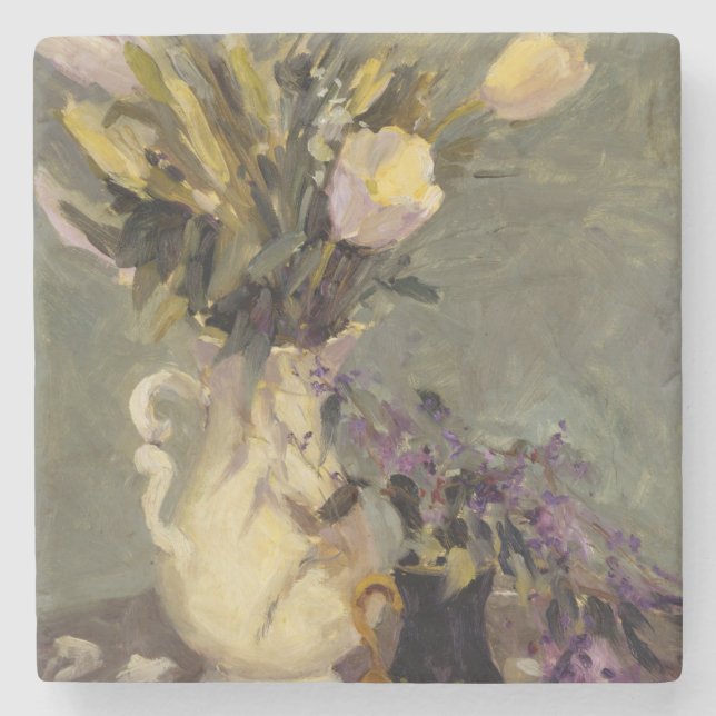 Dessous-de-verre En Pierre Noir et or (Devant)