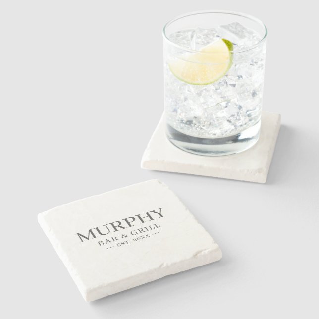 Dessous-de-verre En Pierre Nom de famille de la barre d'accueil personnalisée (Côté)