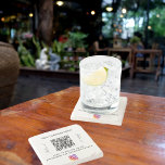 Dessous-de-verre En Pierre Nom d'entreprise qr code instagram<br><div class="desc">Personnalisez et ajoutez votre nom d'entreprise,  votre propre code qr à votre compte Instagram et un texte. Texte noir. Avec le texte x2 : Suivez-nous !</div>