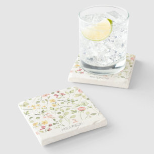 Dessous-de-verre En Pierre Nom du Fleur sauvage rose
